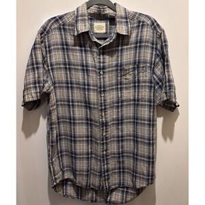 G.S.Bass & Co Mens Size Small Plaid Short Sleeved Button Up Shirt